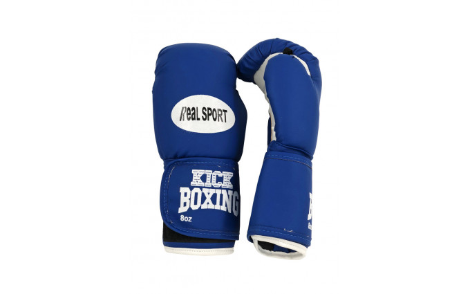 Перчатки для кикбоксинга REALSPORT RS212 12 унций, синий