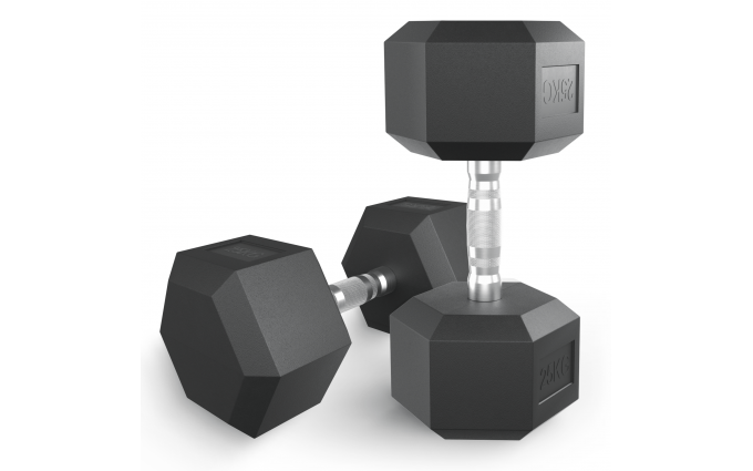 Гантель гексагональная UNIX Fit обрезиненная 25 кг / шт. Гантель гексагональная UNIX Fit обрезиненная 25 кг / шт.